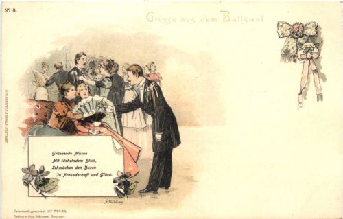 Gruss aus dem Ballsaal - Tanzen - Litho