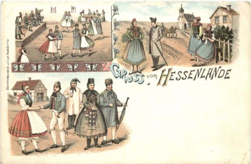 Gruss vom Hessenlande - Litho