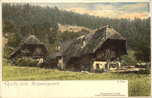 Künstler Ak H. Daur - Gruss aus dem Schwarzwald