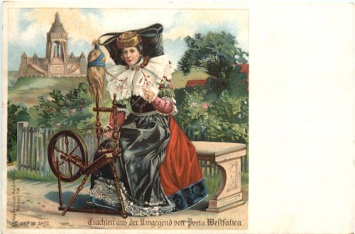 Trachten aus der Umgebung von Porta Westfalica - Litho