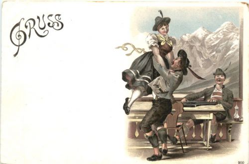 Gruss aus den Bergen - Litho