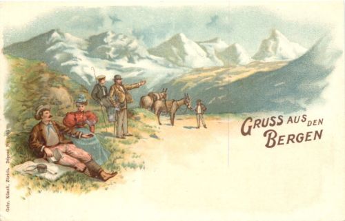 Gruss aus den Bergen - Litho
