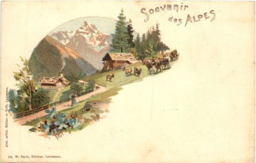 Souvenir des Alpes - Litho