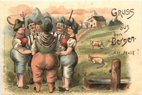 Gruss aus den Bergen - Litho - All Heil