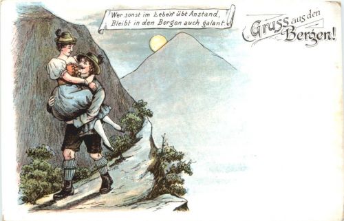 Gruss aus den Bergen - Litho