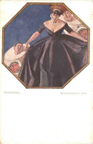 Künstler Ak Grom-Rottmayer - Kolombine