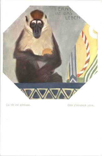 Künstler Ak Otto Friedrich - Affe