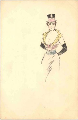 Frau - Künstler Ak
