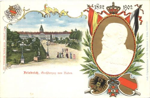 Karlsruhe - Friedrich Großherzog von Baden - Litho