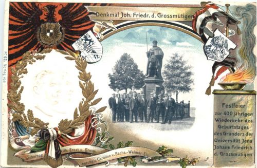 Jena - Denkmal Joh Friedr. d Grossmütigen - Litho