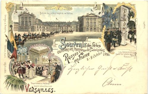 Versailles - Souvenir des fetes Russes en France 1896 - Litho