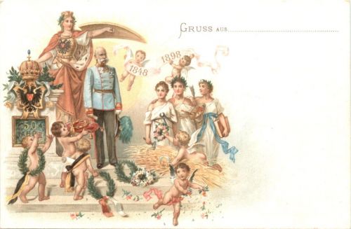 Kaiser Franz Josef - 50. Regierungs Jubiläum - Litho