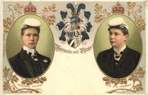 Studentika - Borussia seis Panier - Kronprinz Wilhelm- Litho