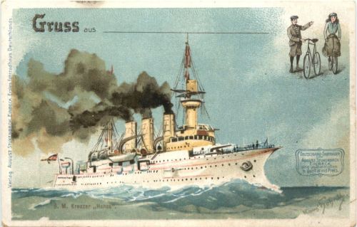 SM Kreuzer Hansa - Litho