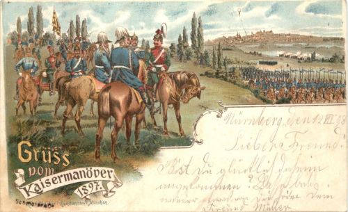 Gruss vom Kaisermanäver 1897 - Litho