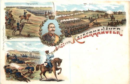 Gruss vom Kaisermanöver - Litho