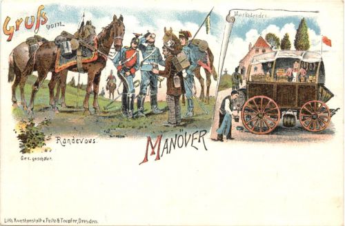 Gruss vom Manöver - Litho