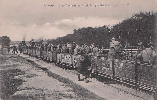 Transport von Truppen mittelst der Feldbahnen