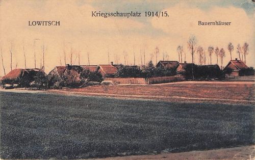 Lowicz Lowitsch Polen, Kriegsschauplatz 1914, Bauernhäuser