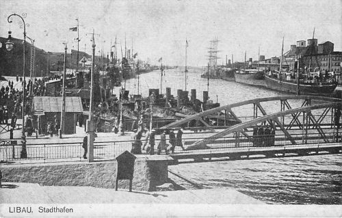 Libau Stadthafen Dampfer Libau / Liepaja 1918
