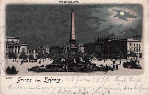 Leipzig Augustusplatz Nacht Kat. Leipzig