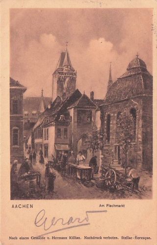 AACHEN Am Fischmarkt Nach einem Gemälde v. Hermann Killian