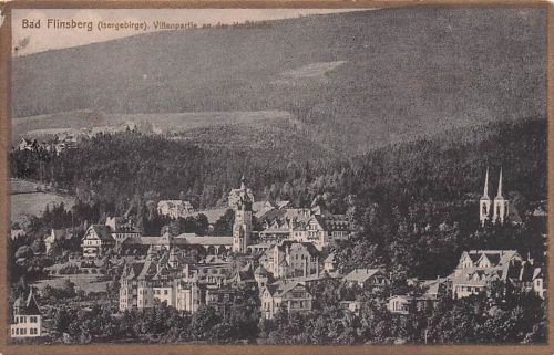 Bad Flinsberg (Isergebirge). Villenpartie an der Kurstraße