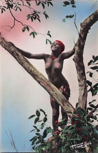 Ivory Coast LACHENDE JUNGE NACKTE FRAU Elfenbeinküste