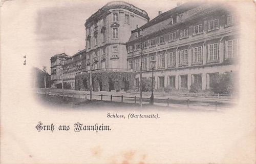 Gruß aus Mannheim. Schloss, (Gartenseite)