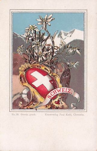 SCHWEIZ No. 10. Gesetz gesch Kunstverlag Paul Kohl, Chemnitz