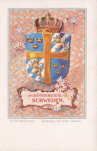KÖNIGREICH SCHWEDEN. Gesetz gesch. Kunstverlag Paul Kohl, Chemnitz