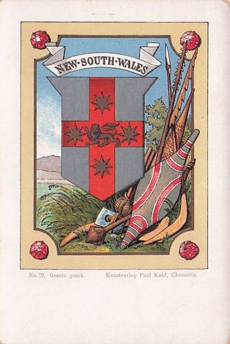 New-South Wales, Wappen-AK, Verlag Paul Kohl Chemnitz