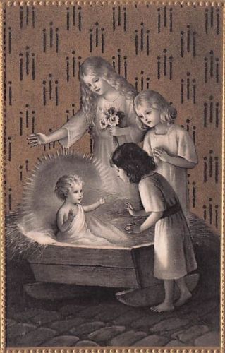 Vintage Postkarte Weihnachtsengel Baby Jesus