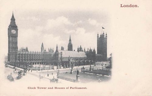 Uhrturm und Houses of Parliament. London. 1904
