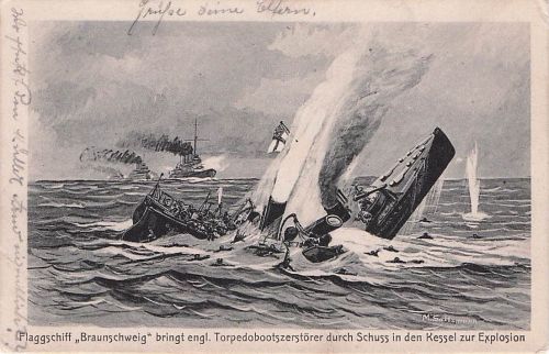 Ak Saltzmann, M., Deutsches Kriegsschiff, Flaggschiff Braunschweig