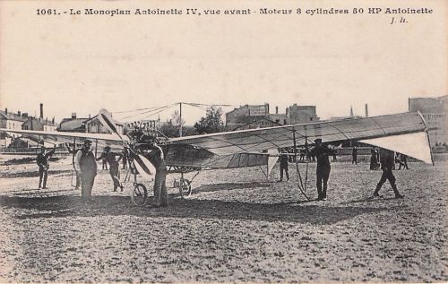 Luftfahrt: Das Eindeckerflugzeug Antoinette IV, Vorderansicht
