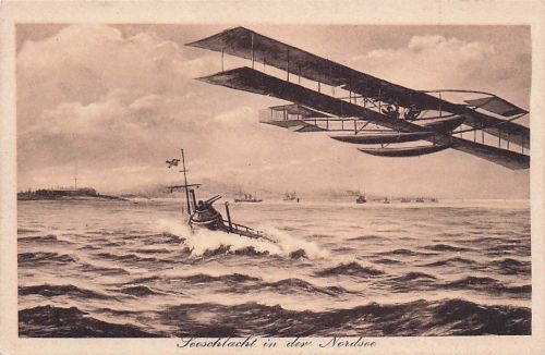 Schlacht in der Themse zwischen Unterseeboot und Flieger
