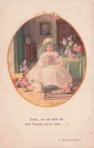 PAULI EBNER, vom Künstler signiert, sein Geburtstag, Vintage-Postkarte