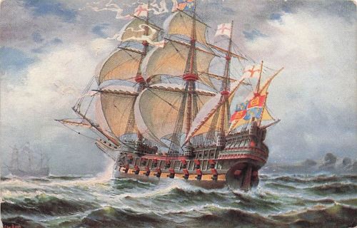 Künstler-AK Christopher Rave: Engl. Kriegsschiff Great Michael, 1500