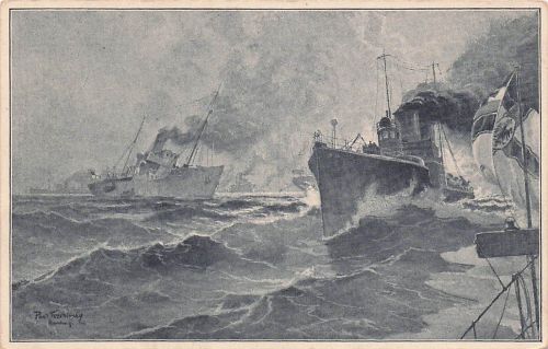 1916 Wurzen Deutschland Bild Postkarte Cover Schlacht auf hoher See