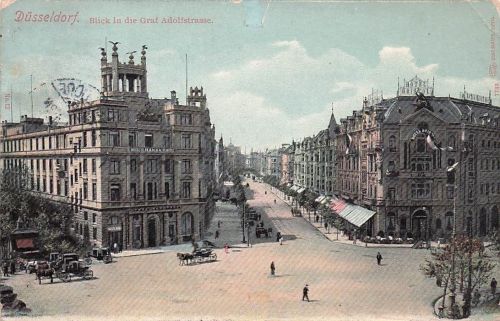 Duesseldorf Graf Adolfstrasse Pferdekutschen Kat. Duesseldorf