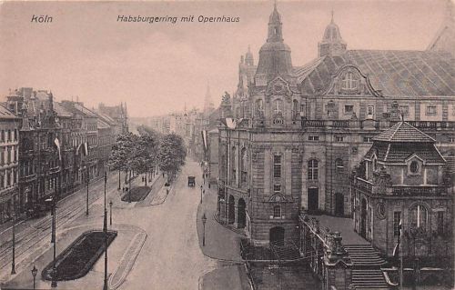 Köln-Neustadt, Habsburgerring mit Opernhaus aus der Vogelschau