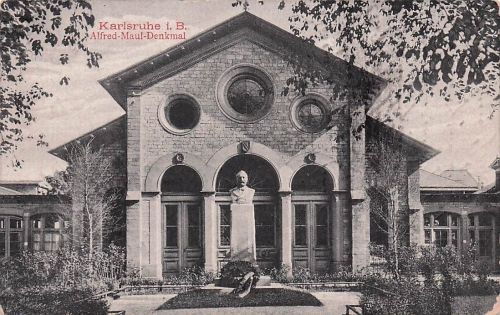 Karlsruhe Alfred Maul Denkmal Ansichtskarte