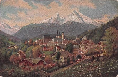 Berchtesgaden Kuhhirte mit seiner Herde