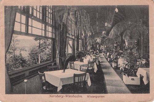 AK Wiesbaden, Hotel-Restaurant Neroberg, Wintergarten