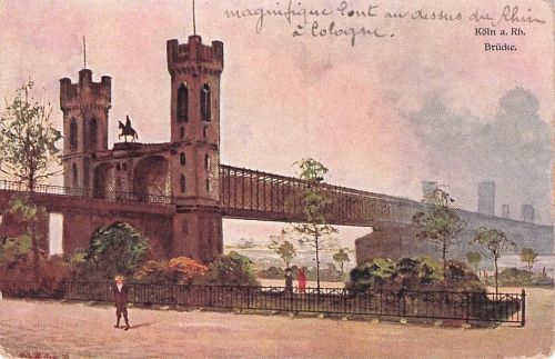 Künstler Ak Köln am Rhein, Rheinbrücke