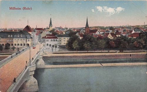 Ansichtskarte / Postkarte Mülheim an der Ruhr, Stadtbild mit Brücke