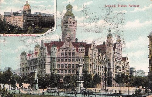 AK Leipzig, Neues Rathaus und ehemalige Pleissenburg