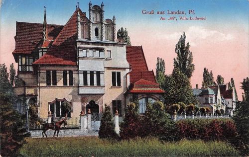 AK Landau 1919 Villa des Fabrikanten Ludowici An 44 Reiter / Speyer