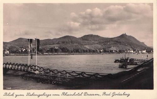 Blick zum Siebengebirge vom Rheinhotel Dreesen, Bad Godesberg
